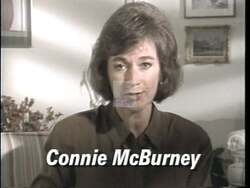 ["In the 1996 presidential campaign ad for Democrat Connie McBurney, the visuals portray a middle-aged woman engaging earnestly with rural Iowan communities, highlighting her grassroots dedication. Scenes include McBurney speaking confidently at rallies and intimate gatherings, set against quintessential rural backdrops, emphasizing her commitment to representing local interests in Congress."]
