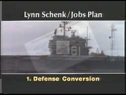 ["In her 1992 campaign ad, Democratic Party candidate Lynn Schenk passionately advocates for job creation, economic growth, and welfare reform. She emphasizes the importance of protective trade agreements, worker retraining, and proactive government strategies to support workers. Schenk speaks from various settings, reinforcing her commitment to robust economic policies and workforce support."]