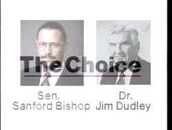 ["The 1992 political TV ad for Sanford Dixon Bishop features scenes of him speaking confidently at various events, with endorsements from Senator Sam Nunn. Nunn praises Bishop's legislative achievements, particularly in tax and welfare reform. The backdrop includes American flags, supportive crowds, and campaign banners, highlighting Bishop's community impact and strong political record."]