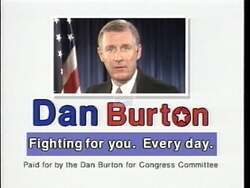 ["In his 1992 presidential campaign ad, Republican Dan Burton passionately advocates for lower taxes and reduced government spending. Throughout various scenes, including speeches at podiums and direct addresses to the camera, Burton emphasizes his commitment to fight high taxation and excessive government bureaucracy, aiming to bolster job support and deregulation."]