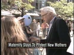 ["In the 1996 campaign ad, Bernie Sanders passionately advocates for economic and social reforms. He is shown speaking at various events and in Congress, focusing on workers' rights, fair wages, and economic justice. The scenes emphasize his commitment to protecting Vermont workers and promoting policies for the betterment of all citizens."]