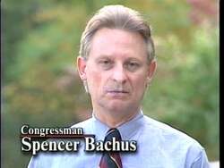 ["The 1996 political TV ad for Spencer Thomas Bachus features scenes of the Congressman discussing and highlighting various community projects and government reforms aimed at improving local infrastructure and bureaucracy in Alabama. Addressing constituents, Bachus showcases his personal and legislative commitment to bringing positive changes through regional aid initiatives and constituent services."]