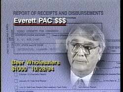 ["In the 1996 political ad for Bob Gaines, the video contrasts candidate Terry Everett's associations with Washington and special interests against Gaines's focus on grassroots and family values. It portrays Everett as untrustworthy and corrupted, emphasizing his betrayal of voter trust and neglect of working families, while aligning Gaines with integrity and community-centered policies."]