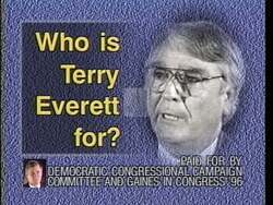["The 1996 political TV ad from Democrat Bob Gaines portrays his opponent, Terry Everett, as dishonest and influenced by PAC money, contrasting Everett's early campaign promises with his actions in office that allegedly harmed seniors and compromised public safety. Gaines' ad uses stark visuals and ominous music to depict Everett as duplicitous, showcasing his broken promises and votes against public interests, particularly impacting healthcare and youth safety regulations."]