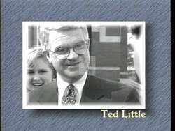 ["The 1996 presidential campaign ad for Ted Little highlights his dedication to traditional Christian values and family. Through scenes of him teaching and reading the Bible to children, tutoring, and praying with his family, Ted Little is portrayed as a loving, devoted paternal figure in a warm, homely atmosphere."]