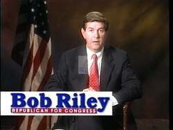 ["In his 1996 political campaign ad, Republican Bob Riley pledges a commitment to ethical and positive campaigning, focusing on Alabama values and avoiding negative tactics. The ad, featuring Riley at various podiums, underscores his resolve by showing him alongside supporter Brad Comer, both signing a no-negative-campaigning pledge, promoting a values-based political approach."]