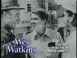 ["The 1996 political ad for Independent Party candidate Wesley Wade (Wes) Watkins features multiple scenes aiming to portray him as a passionate, approachable leader deeply embedded within diverse communities. Watkins is seen interacting warmly with workers, speaking earnestly about job creation, community unity, and his humble origins at various gatherings, emphasizing his deep connection and commitment to improving the lives of his constituents."]