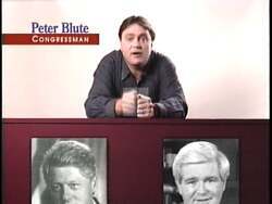 ["In the 1996 political TV ad, Republican candidate Peter I. Blute stresses his independent voting record at various podium scenes. He focuses on prioritizing constituents interests over party lines, advocating for community-focused decisions, and expressing a staunch allegiance to voter needs throughout his campaign speeches. This theme of independence and dedication is consistently emphasized."]