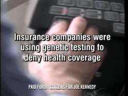 ["In the 1996 political TV ad, Democratic candidate Joe Kennedy passionately advocates for reforms focusing on family protection. He addresses the pressing issues of genetic discrimination and harmful media content, urging for responsible media practices and consumer protection. Kennedy is portrayed as a determined protector of families, pushing for health privacy and reforms in healthcare and media industries to prevent exploitative practices. His leadership is depicted as decisive and earnest, with a strong commitment to safeguarding family interests and promoting responsibility in health and media sectors."]