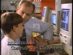["The 1996 political TV ad for Democratic candidate Rick Weiland focused on education. It depicted various scenes of parents and educators discussing school improvements, technological advancements, and enhanced funding. The ad emphasized community involvement and governmental support for public schools, showcasing Rick Weiland's commitment to educational reform."]