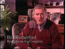 ["The 1996 political TV ad for Republican candidate Bill Rutherford focuses on his commitment to fiscal responsibility. Throughout the ad, Rutherford appears in various settings discussing his successful policy reforms, contrasting his achievements with his opponents records. The scenes feature him confidently addressing audiences and pointing out fiscal improvements, aiming to garner electoral support with promises of continued fiscal prudence and tax reductions."]