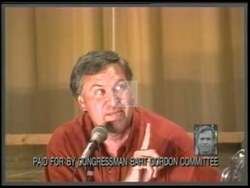 ["In the 1996 political TV ad, Steve Gill, a Nashville lawyer, is shown repeatedly in various courtroom settings, earnestly discussing government waste and tax issues. Despite the solemn settings, the ad portrays him as hypocritical, emphasizing the irony of his unused, leased courtroom and highlighting his legal and financial controversies. The repeated imagery and settings emphasize his perceived neglect and controversy."]