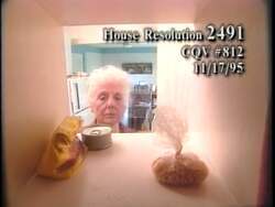 ["The 1996 political TV ad for Democratic candidate Mark Stewart powerfully portrays the adverse effects of political choices on the elderly. Through repetitive scenes of an elderly woman struggling with solitude and neglect, the ad underscores her desolation due to policy-driven meal service cuts. The narrator implicates rival Van Hillary's voting record as the cause of her hardship."]