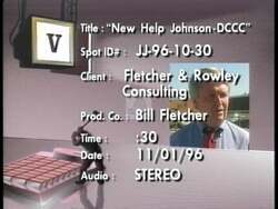 ["The 1996 political TV ad for Democratic candidate Jay Johnson strategically positions him as a moderate, contrasting sharply with opponent David Prosser, depicted as extremist. The ad highlights Johnsons commitment to balanced, value-driven policies, aiming to appeal to voters seeking a rational and moderate political choice."]