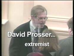 ["The 1996 campaign ad for Jay Johnson highlights his opposition to David Prosser, contrasting negative aspects of Prosser with Johnsons more moderate, balanced values. The ad uses both imagery and text to criticize Prosser while promoting Johnson as a favorable choice for Congress."]