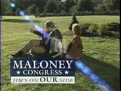 ["The 1996 campaign ad for Democratic candidate Jim Maloney highlights his dedication to family-centric policies. Through scenes of Maloney interacting warmly with his family and constituents, speaking passionately at podiums, and advocating for family-focused legislation, the ad portrays him as a committed advocate for family values and unity."]