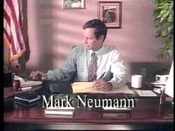 ["The 1996 political TV ad for Republican candidate Mark Neumann focuses on his commitment to fiscal responsibility. Scenes include Neumann at various professional settings advocating for budget reform, displaying savings achieved from his budget, and emphasizing his dedication as a leader fighting against government overspending. Neumann is portrayed addressing both audiences and Congress, underlining his principled stance on controlling government expenditure."]