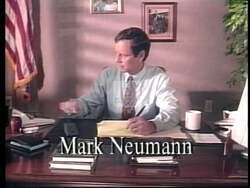 ["The 1996 political TV ad for Republican candidate Mark Neumann showcases him as a dedicated, fiscally responsible legislator. Throughout various scenes, Neumann is depicted addressing supporters and Congress, reviewing budget documents, and actively working on reducing government waste. His commitment to fiscal conservatism and obtaining bipartisan respect for balanced budgets are emphasized clearly."]