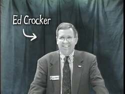 ["In the 1996 Republican campaign ad, Julius Caesar Watts targets opponent Ed Crocker, vividly portraying him as consistently evasive about his liberal political record. Using visual metaphors like dodging obstacles and hiding behind barriers, the ad emphasizes Crocker's avoidance of direct discussions on controversial issues such as fee hikes and early prisoner releases, painting him as untrustworthy and secretive."]