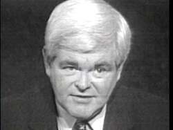 ["The 1996 political ad for Deborah Arnesen critiques Charlie Bass and Newt Gingrich, showing them morphing together, symbolizing their political alignment and radical shifts in policies. The ad uses dramatic transformations and eerie atmospheres to emphasize a \"Jekyll and Hyde\" analogy, warning of the consequences of their legislative actions."]