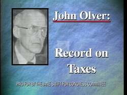["In the 1996 political TV ad for Republican candidate Jane Maria Swift, various scenes critically highlight Oliver Dukakis's troubling tax policies. The ad features clips of Dukakis at different events looking distressed as he defends his policies against visible public disapproval and analytical criticism, underscored by negative statistics about job losses and economic downturns."]