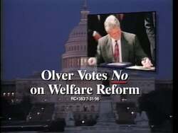 ["In her 1996 political ad, Jane Maria Swift prominently advocates for welfare reform with a focus on imposing work requirements. The ad portrays her as proactive and critical of the current Congressional stance on welfare. Featured are scenes where both she and commentator John Oliver express opposing views on welfare policies, emphasizing Swifts commitment to reform as a key aspect of her Congressional campaign. The ad highlights her motivation to change the legislative approach to welfare."]