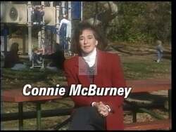 ["In a 1996 political TV ad, Democratic Party candidate Connie McBurney emphatically addresses various crowds about key issues of her campaign. She advocates for education, healthcare, reducing wealth loopholes, and strengthening family values. McBurney stresses tax breaks for families and expanded family leave, positioning herself as a champion for working families."]