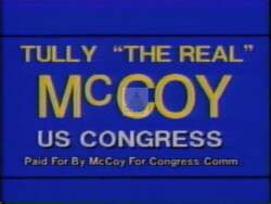 ["Tully McCoy's 1994 presidential campaign ad portrays him as a compassionate and determined advocate for justice. Featuring scenes of McCoy addressing the public and comforting families, the ad emphasizes his commitment to safety and justice, highlighted by a father's endorsement of McCoy for his support during his daughter's assault case."]