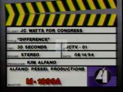 ["In his 1994 presidential campaign ad, Republican Julius Ceasar Watts showcases his charisma and leadership. Scenes feature him engaging with diverse supporters at various events, often speaking passionately at podiums adorned with American flags and campaign banners. Watts conveys unity and determination, suggesting a strong, inclusive vision for America."]