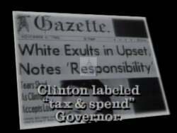 ["In her 1994 presidential campaign ad, Republican candidate Paula Unruh confidently addresses an enthusiastic crowd, underscoring her political experience and robust opposition to incumbent President Bill Clinton. The ad conveys a strong message of leadership and change, highlighting Unruh's detailed job plans and her readiness to challenge the status quo in Washington."]