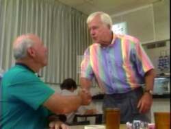 ["In the 1994 political ad for Dick Crawford, scenes showcase him confidently advocating for congressional reform and change at various podiums with American flags and campaign banners. Crawford addresses both live audiences and directly to the camera, consistently projecting leadership, sincerity, and determination, aiming to resonate with voters seeking strong congressional leadership."]