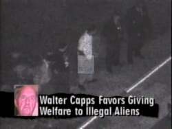 ["In her 1996 campaign ad, Republican candidate Andrea H. Seastrand sharply criticizes her opponent Walter Capps for his stance on welfare benefits for illegal immigrants. The ad portrays Capps in a negative light, using visuals that emphasize welfare issues and suggest a connection to increased crime, aiming to evoke voter concern and sway public opinion against Capps."]