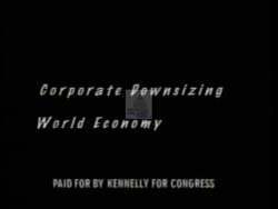 ["In the 1996 TV ad for Democratic Party candidate Barbara Bailey Kennelly, various scenes depict corporate leaders and politicians discussing economic strategies tailored to support Connecticut's businesses and workers, amidst challenges posed by global economic shifts and downsizing. The emphasis is on government's role in facilitating economic adaptation and supporting local enterprises through strategic partnerships and policy initiatives. The ad showcases a unified message of resilience and proactive government support."]