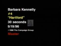 ["In the 1996 presidential campaign ad for Barbara Bailey Kennelly, scenes of Hartford's revitalized riverfront and urban landscapes are showcased. Aerial views and on-ground scenes emphasize historic renovations, modern infrastructure, and bustling community activities, symbolizing growth, opportunity, and success in urban renewal, tourism, and job creation."]