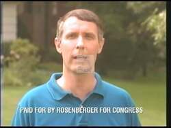 ["In the 1996 campaign ad, Republican candidate Geoff H. Rosenberger confidently addresses the camera from various professional settings, advocating for common-sense policies, work ethic, educational values, victims' rights, and policy reforms. He positions himself as a principled, driven change agent, emphasizing strong leadership and American values."]
