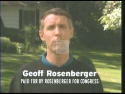 ["In his 1996 political TV ad, Republican Geoff H. Rosenberger addresses what he considers dishonest campaign tactics by his opponent, Louise Slaughter. He speaks directly to the camera, earnestly discrediting Slaughter's negative advertising while promoting his own platform, which includes reforms on welfare, crime, and political integrity."]
