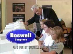 ["In his 1996 presidential campaign ad, Democratic candidate Leonard Boswell focused on education. He is shown addressing Congress and constituents, advocating for increased educational funding, technology in schools, and policies for safer learning environments. He strongly opposes Congressional budget cuts and promotes support for tackling teen pregnancy and improving school safety."]