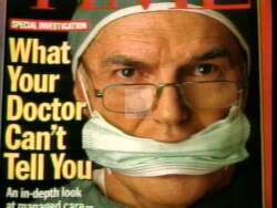 ["In his 1996 campaign ad, Republican candidate John Greg Ganske targets HMOs for denying necessary healthcare, referencing Joyce Ching's tragic denial story. Ganske passionately advocates for legislative reforms to protect patient rights and improve healthcare policies, contrasting heartfelt visuals of Ching's grieving family with his firm stance against restrictive health plans."]