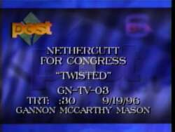 ["In the 1996 political ad, Republican George R. Nethercutt vehemently denies false campaign claims against him and strongly emphasizes his commitment to honesty and integrity in politics. He addresses directly to the camera across several scenes, seeking to reassure voters of his sincerity and correct misinformation spread by misleading political ads."]