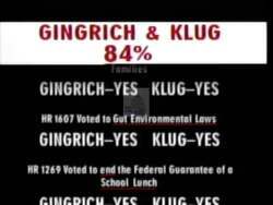 ["The 1996 political TV ad for Democratic Party candidate Paul R. Soglin features multiple scenes highlighting his frequent voting alignment with Newt Gingrich, despite previous denials. Admitting to aligning 84% with Gingrich's policies, Soglin contrasts his record with Scott Klugs and discusses the significant impact on Wisconsins education, environment, and healthcare issues. The ad displays a serious tone, emphasizing the controversial nature of the votes and their implications for local policies, marking a clear"]