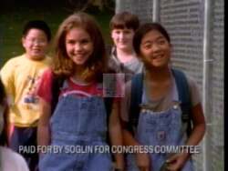 ["In his 1996 presidential campaign ad, Democratic candidate Paul R. Soglin appears repeatedly at a podium, passionately advocating for political change and leadership. He is portrayed as a confident and determined leader, addressing enthusiastic crowds, surrounded by American flags and campaign banners, emphasizing his commitment to challenging the status quo in Washington."]