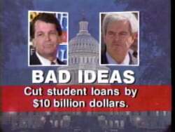 ["The 1996 political TV ad for Democratic candidate Jonas Martin Frost contrasts him positively against opponents Ed Harrison and Newt Gingrich. Using a series of frames, the ad highlights policy differences, critiques Harrison's harmful agendas, and promotes Frost's beneficial proposals. The message invites viewers to choose Frost based on positive political priorities and contrasting negative portrayals of his opponents."]