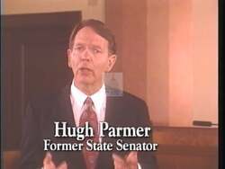 ["In the 1996 political TV ad for Hugh Q. Parmer's presidential campaign, multiple scenes showcase committed politicians, including Ron Kirk and Richard Fisher, passionately advocating for the rights of vulnerable groups and pushing for significant legislative reforms. Speakers are seen addressing various audiences, emphasizing justice, and policy changes in different public settings, advocating strongly for children's rights and social reforms."]