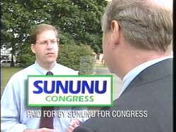 ["In the 1996 campaign ad, Republican candidate John Edward Sununu criticizes Democrat Joe Keefe for his taxation policies. The ad portrays Keefe as a tax-increasing liberal, emphasizing his refusal to oppose tax hikes. Contrasting this, Sununu is positively depicted engaging with the community and positioned as the forward-thinking choice for Congress."]