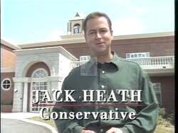 ["In the 1996 campaign ad, Republican Jack Heath prominently features his family while outlining his economic vision for New Hampshire. He stresses conservative fiscal policies, including tax cuts and reduced spending, aiming to strengthen the states economy. The recurring theme is a commitment to traditional economic values and family."]