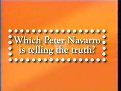 ["In a 1996 TV ad for Brian Phillip Bilbray's presidential campaign, the focus was on his opponent, Peter Navarro. The ad presented a series of scenes where Navarro appeared in various conflicting political roles, questioning his true political identity and affiliations. Using parody and split-screen visuals, the ad highlighted Navarro's inconsistent political positions and geographic claims, portraying him as a chameleon-like figure without a clear, trustworthy stance."]