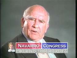 ["In the 1996 campaign ad for Democratic candidate Peter Navarro, scenes feature Bill Bray in a voting booth and during discussions, emphasizing the significant impact of votes on Gingrich's leadership. The ad illustrates Clinton's support for Navarro, focusing on critical issues like Medicare, education, and environmental protection. It highlights the choice San Diego voters face between maintaining current leadership or embracing change."]