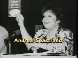 ["The 1996 political TV ad targets Andrea Seastrand, portraying her as extremely conservative. It criticizes her anti-abortion stance, support for the gun lobby, and opposition to education funding. Various scenes depict Seastrand with critical captions and negative visuals, emphasizing her controversial policies to stir viewer disapproval."]