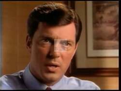 ["In the 1996 campaign ad, Republican Jon Lynn Christensen passionately presents his vision for America, focusing on enhancing safety, education, and economic stability. He emphatically speaks before audiences, using an American flag backdrop for patriotic appeal, consistently advocating for a future that offers prosperous, secure, and well-educated conditions for all citizens."]