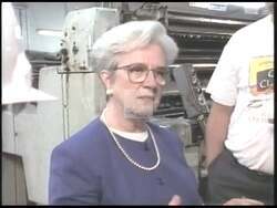 ["In her 1994 presidential campaign ad, Democratic candidate Dolores Sheslo Delahanty passionately advocates for children and community change. Through various scenes speaking at podiums, engaging in community discussions, and strategizing with colleagues, Delahanty demonstrates her commitment to leadership, compassion, and reform, surrounded by diverse, supportive audiences and symbols of American civic pride."]